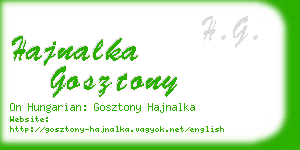 hajnalka gosztony business card